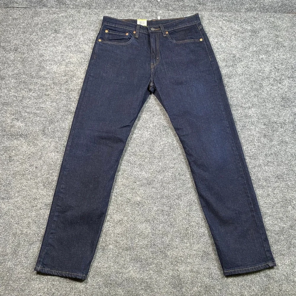 Levis 502 Taper Mens 34x32 Dark Indigo Flex Stretch Denim Jeans 29507-1102